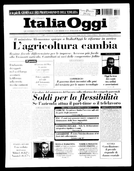 Italia oggi : quotidiano di economia finanza e politica